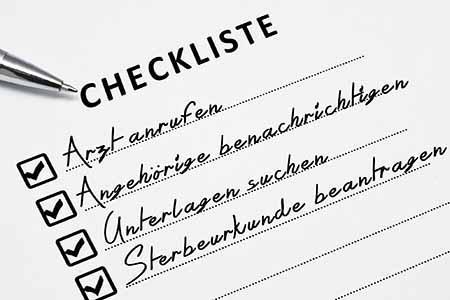 Bild der BestattungsCheckliste